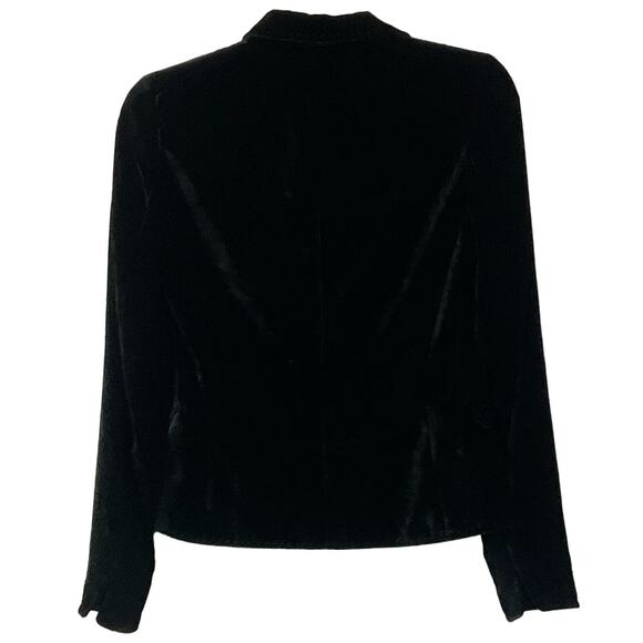 Tahari Black Crushed Silk Velvet Romantic Luxury Fitted Blazer Jacket sz xs - Picture 5 of 10